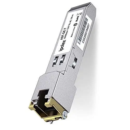 Produktbild: ipolex 1.25G SFP zu RJ45 Kupfer Transceiver, 1000Base-T Mini GBIC Modul Kompatibel mit Cisco GLC-T/SFP-GE-T, Meraki MA-SFP-1GB-TX, Ubiquiti UF-RJ45-1g, Mikrotik S-RJ01 usw. bis zu 100 Meter. 1-Pack.