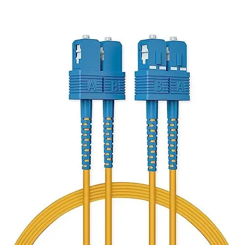 Produktbild: ipolex SC zu SC Glasfaser Patchkabel Single Mode, 1G/10GB OS2 Glasfaserkabel, Duplex 9/125μm Glasfaser Internet Kabel, LSZH Glasfaser Jumper für SMF SFP/SFP+ Transceiver, 5 Meter, 1-Pack.