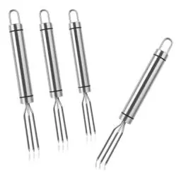 Produktbild: ipow 4pcs Pellkartoffelgabeln, Praktische Maisgabeln aus Edelstahl zum Kartoffelschälen, spülmaschinengeeignet, Silber Kartoffelhalter für Kochenen, Grillen von Kartoffeln, Mais, und ect.
