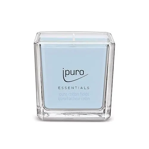 Produktbild: ipuro - dekorative ipuro cotton fields - minimalistische & puristische Duftkerzen im Glas - intensive Duftkerzen mit pudrigen Vanille Noten - stilvolle Kerze 125 g