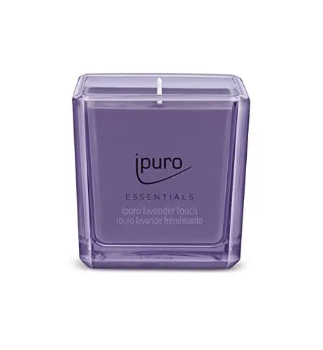 Produktbild: ipuro - dekorative lavender touch Duftkerze - minimalistische & puristische im Glas - intensive Duftkerzen mit besinnlichen Lavendel Noten - stilvolle Kerze 125 g