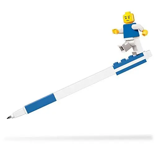 Produktbild: IQ LEGO Briefpapier-Brieffreund – blauer LEGO-Gelstift und klassische Minifigur