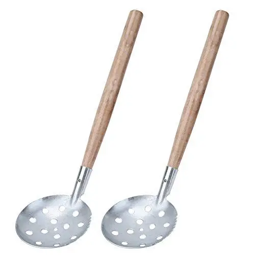 Produktbild: Ir Eisfischen Skimmer 37×10×6 2 Stück Silber Holzgriff Eisen Winter Eisfischen Skimmer Zahnschaufel Angler Tackle Zubehör