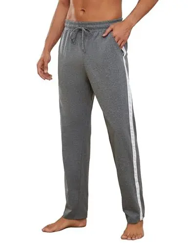 Produktbild: Irdcomps Schlafhose Herren Lang Schlafanzughose Baumwolle Pyjamahose Männer Pyjama Hosen Schlafanzughosen Freizeithose Pyjamaunterteil Nachtwäsche Loungehose Dunkelgrau L