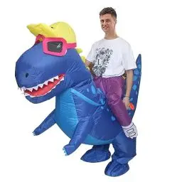 Produktbild: IRETG Dinosaurier Aufblasbares Kostüm Erwachsene Lustige Aufblasbare Dinosaurier Kostüme Halloween Verkleidung für Lehrer Schulparty