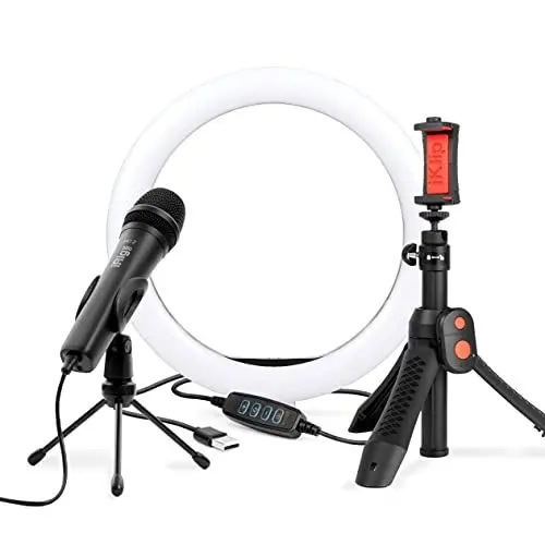 Produktbild: iRig Video Creator HD Bundle - professionelles Video & Streaming Kit für Smartphones (HD USB Handheld-Kondensatormikrofon, 24 bit Wandler, Handystativ, mobil einsetzbar, iOS & Android) schwarz