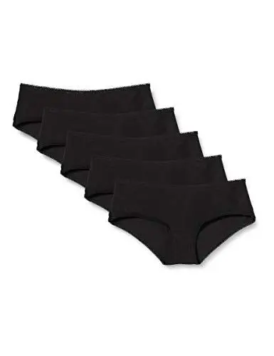 Produktbild: Iris & Lilly Damen Freche Hipster-Unterwäsche Baumwolle, 5er-Pack, Schwarz, 42