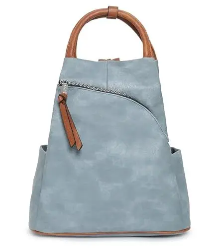 Produktbild: irisaa Damen Rucksack Daypack Tasche Umhänge Tasche Schulrucksack Schultertasche für Frauen und Mädchen, Damen Tasche:Blau
