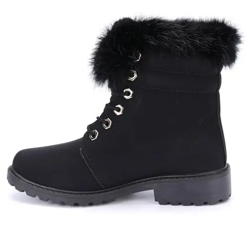 Produktbild: irisaa Stiefel Damen Boots, Kurzschaft Winterstiefel Outdoor Wanderschuhe, Schneestiefel warm Gefüttert Winterschuhe, Größe:39, STF Farbe:Schwarz 607