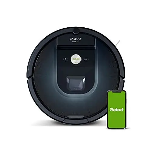 Produktbild: iRobot Roomba 981 Saugroboter mit 3-stufigem Reinigungssystem, Raumkartierung, Teppich-Turbomodus, zwei Multibodenbürsten, WLAN Staubsauger Roboter für Hartböden, Teppiche und Tierhaare, App-Steuerung
