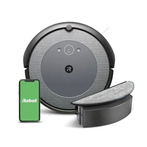 Produktbild: iRobot Roomba Combo i5 (i5172) Saug- und Wischroboter, WLAN-fähig, intelligente Navigation, 2 Gummibürsten für alle Böden, Reinigung nach Raum, Kompatibel mit Sprachassistenten, Farbe: Cool
