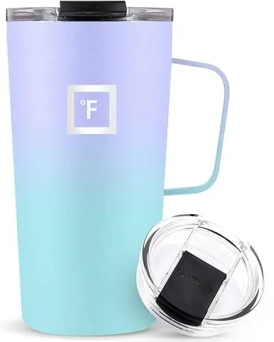 Produktbild: IRON °FLASK Grip Kaffeebecher - 470 ml, auslaufsicher, vakuumisolierte Edelstahlflasche, doppelwandig, Thermo Travel, Hot Cold, Water Metal Canteen