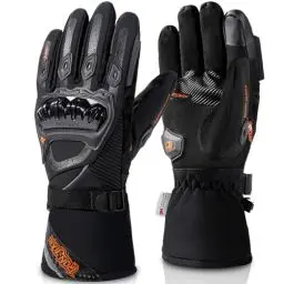 Produktbild: IRON JIA'S Winter Motorradhandschuhe, Wasserdicht Winddicht Leicht und Warm Touchscreen Handschuhe für Motorrad, Wandern und andere Outdoor-Sportarten,Mann und Frau-Schwarz-L
