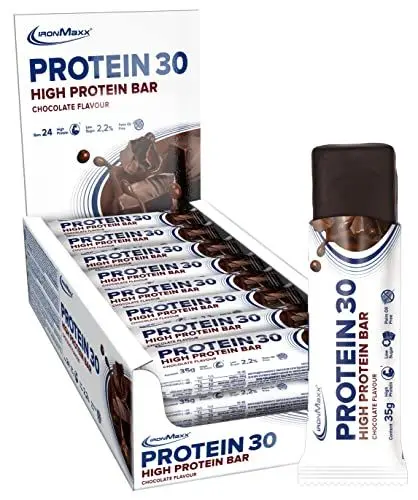Produktbild: IronMaxx Protein 30 Protein Bar Chocolate - 24 x High Protein Riegel 35g zuckerreduziert, 30% Proteingehalt, Leckerer Snack mit zarter Cremefüllung