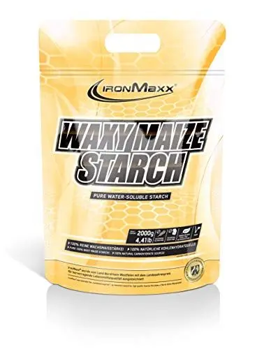 Produktbild: IronMaxx Waxy Maize Starch 2000g | Hochwertiges Kohlenhydratpulver aus Maisstärke | Zuckerfreier und veganer Weightgainer ohne Konservierungsstoffe