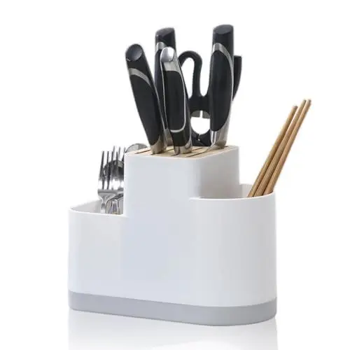 Produktbild: Irtyif Messerblock Ohne Messer,Messerblock Leer,Unbestückte Messerblöcke,Messerhalter Kunststoff,Universal Messer Block Mit Küchenutensilienhalter Für KüChenmesser,Besteck,Kochutensilien,Abnehmbar