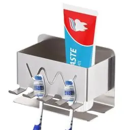 Produktbild: Irtyif Zahnbürstenhalter,Elektrische Zahnbürste Halterung,Zahnbürstenhalter Ohne Bohren,Toothbrush Holder,Zahnbürsten Organizer,304 Edelstahl Zahnbürstenhalter Wand mit Ablaufloch für Badezimmer