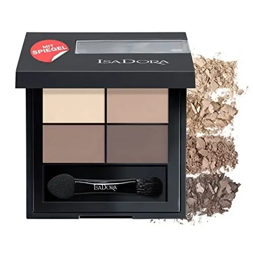 Produktbild: IsaDora Lidschatten Palette Quartet - Eyeshadow Palette für makelloses Augen Make-Up - VEGAN - Umwerfendes Make Up Set mit je vier Lidschatten - Muddy Nudes