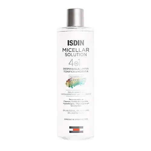 Produktbild: ISDIN DE Micellar Solution 4-in-1 Mizellenwasser (400ml) entfernt Make-up, reinigt, tonifiziert und spendet Feuchtigkeit