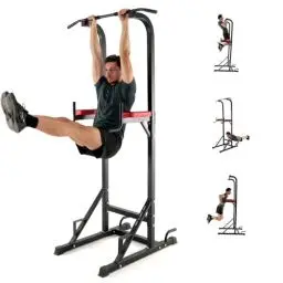 Produktbild: ISE Kraftturm Power Town Multifunktions Kraftstation Klimmzugstation Liegestützgriffe Dip-Station für Home-Gym Max.120 KG