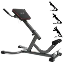 Produktbild: ISE Multifunktionale Roman Chair Rückentrainer, Rückenstrecker, Faltbare Hyperextensionsbank, Hyperextension Rückentrainer, Höhenverstellbar klappbares Fitnessgerät für Zuhause