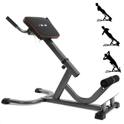 Produktbild: ISE Multifunktionale Roman Chair Rückentrainer, Rückenstrecker, Faltbare Hyperextensionsbank, Hyperextension Rückentrainer, Höhenverstellbar klappbares Fitnessgerät für Zuhause