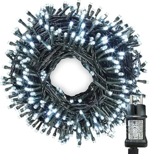 Produktbild: iShabao 20m Lichterkette Weihnachtsbaum, 200 LED Lichterkette Außen Strom Kaltweiß, Wasserdicht Lichterkette Außen Weihnachten mit Timer, Weihnachtsbeleuchtung für Tannenbaum Garten Weihnachtsdeko