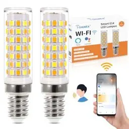 Produktbild: I-SHUNFA E14 Alexa Wlan Smart Glühbirnen, E14 LED Maiskolben Lampen Dimmbar Birne,6W 500Lm,2700-6500K, App Steuern Kompatibel mit Alexa Home, Sprachsteuerung (2er Pack)