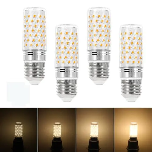Produktbild: I-SHUNFA E27 LED Mais Dimmbar Lampen, Warmweiss 3000K 10W 1000LM E27 Maiskolben Birnen,ersetzt 100W Halogenlampe, LED Leuchtmittel für Kronleuchter, Wandlamp AC 220-240V(4er Pack)
