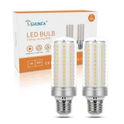 Produktbild: I-SHUNFA E27 LED Maiskolben Lampen 12W 1500LM Naturweiß 4000K AC100-265V LED Mais Birnen Ersatz 120W Glühlampe, Nicht Dimmbar Kerze Schraube Glühbirne（2er-Pack）