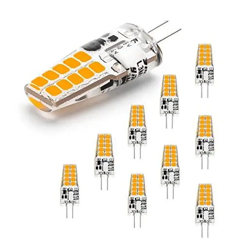 Produktbild: I-SHUNFA G4 LED Lampen,AC/DC 12V Led Leuchtmittel G4,250LM Warmweiß 3000K Kein Flackern LED Glühbirne,2W Ersetzt 20W Halogenlampen,Nicht Dimmbar,für Dunstabzugshaube für die Küche,10er Pack