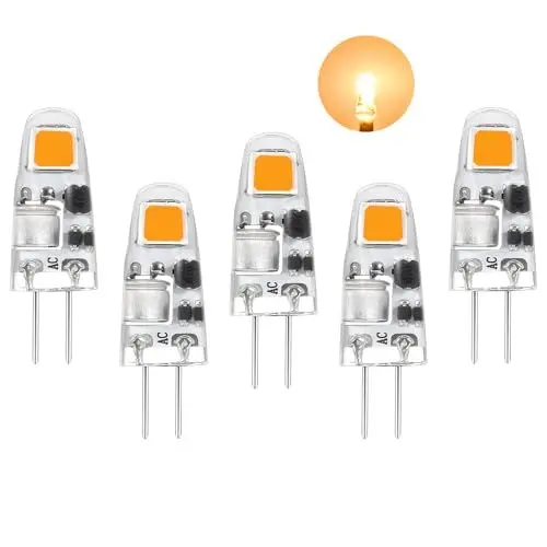 Produktbild: I-SHUNFA G4 LED Lampen Warmweiß 2700K,AC/DC 12V Led Leuchtmittel g4,0.5W ersetzt für 5W-10W Halogenlampen,90LM Nicht Dimmbar,Energie Sparen LED Mini Glühbirnen,Kein Flackern,5er pack