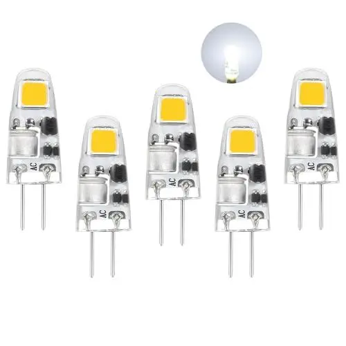 Produktbild: I-SHUNFA G4 LED Lampen kaltweiß 6000K,AC/DC 12V Led Leuchtmittel g4,0.5W ersetzt für 5W-10W Halogenlampen,90LM Nicht Dimmbar,Energie Sparen LED Mini Glühbirnen,Kein Flackern,5er pack
