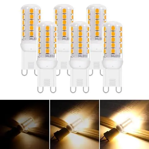 Produktbild: I-SHUNFA G9 LED Glühbirne Dimmbar, 3000k Warmweiß AC:230V 3.2W Ersatz 30w G9 Halogenlampe, G9 LED Lampen Enegiesparende G9 Kleine Birne (6er Pack)