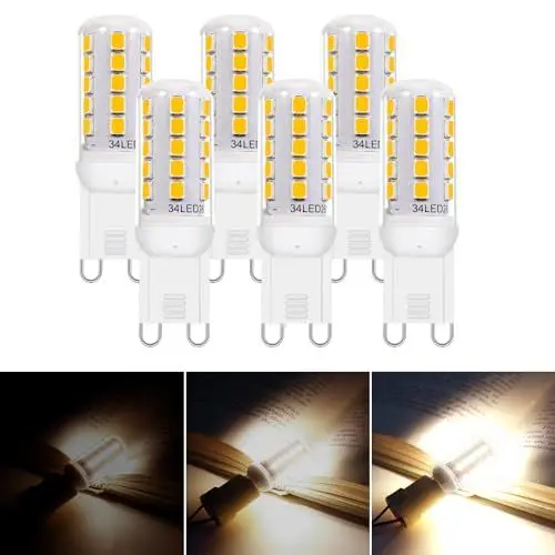 Produktbild: I-SHUNFA G9 LED Glühbirne Dimmbar, Natürliches Weiß 4000K AC:230V 3.2W Ersatz 30w G9 Halogenlampe, G9 LED Lampen Enegiesparende G9 Kleine Birne (6er Pack)
