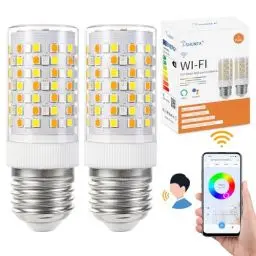 Produktbild: I-SHUNFA Smart Glühbirne E27 RGB Led, Farbwechsel mit Musiksynchronisation Lampen, 10W,12 Szenen, 16 Millionen DIY-Farben, WiFi LED Smart birne Funktionieren mit Alexa Heim-App（2 Stück）