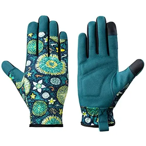 Produktbild: isilila Gartenhandschuhe für Damen Touchscreen Rosenhandschuhe Atmungsaktiv Leicht Sicherheits-Arbeitshandschuhe Verdickte Handflächen Garten und Hausarbeit Gartenarbeiten Beste Gartengeschenke
