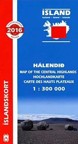 Produktbild: Island 1 : 300 000. Hochlandkarte: Hochlandkarte·· Halendid·· Map of the Central Highlands·· Carte des Haut Plateaux. Text ... (Central Highlands Iceland Map 1:300 000)
