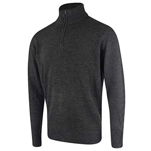 Produktbild: Island Green Herren Reißverschluss Turtle Neck Golf Pullover - Charcoal - S