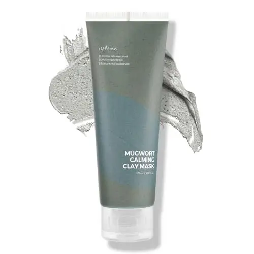 Produktbild: ISNTREE Beifuß-Beruhigungs-Tonmaske 100 ml, 3,38 fl.oz | Talgkontrolle | Porenverengung | Peelt raue Haut | Pflege gegen Mitesser