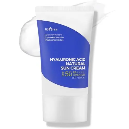 Produktbild: IsNtree Natürliche Sonnencreme mit Hyaluronsäure LSF 50 PA++++ 50 ml, 1,69 fl.oz | Gleicht den Hautton aus | Leichter Sonnenschutz | Spendet Feuchtigkeit