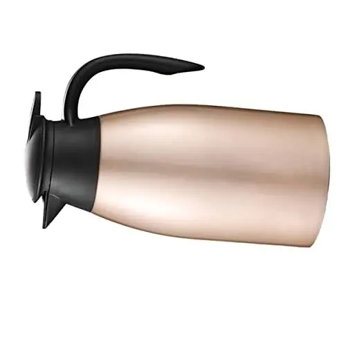 Produktbild: isolierte Wasserflasche Vakuum Thermokaraffe isolierter Kaffee Wasserkaraffe thermisch isoliert warmhaltender Wasserkocher flasche aus edelstahl stylische Thermoflasche Golden Amosfun