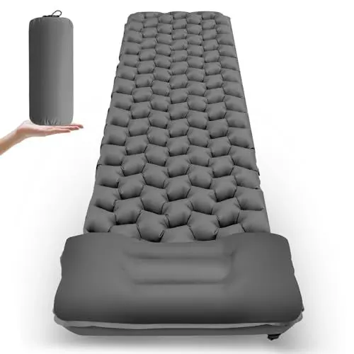 Produktbild: Isomatte Camping, Ultraleicht Outdoor Camping Isomatte Aufblasbare mit Kissen, wasserdichte Faltbar Luftmatratze, Kleines Packmass Campingmatte für Camping Sport Wandern Reisen Backpacking