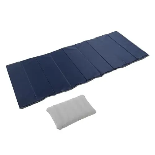 Produktbild: EMUKOEP Faltbare Camping-Isomatte, Campingmatte, Tragbare Outdoor-Isomatte mit Aufblasbarem Kissen Büro, Reisen, Wohnmobil (Dunkelblau)