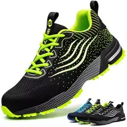 Produktbild: ISOOUS Sicherheitsschuhe Herren Damen Arbeitsschuhe Leicht Atmungsaktiv rutschfest Stahlkappe Schutzschuhe Grün 38