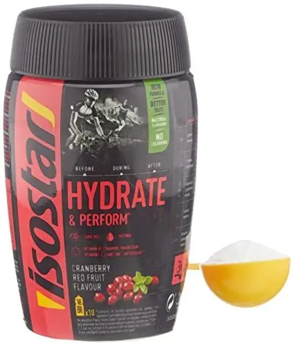 Produktbild: Isostar Hydrate & Perform isotonisches Pulver zur Unterstützung sportlichen Leistungsfähigkeit, Red Fruits, 400g