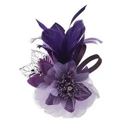 Produktbild: iSpchen Blumen Brosche Damen Haarspange elegante Hochzeit Braut Brosche Fascinator Hut Feder Brosche Blumen Haarspangen Brosche Kleidung dekorative Anstecknadel für Hochzeit Cocktai Party