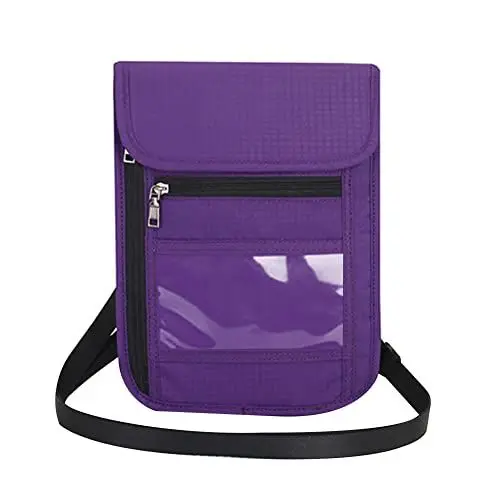 Produktbild: iSpchen Brustbeutel Reisepasshülle Multifunktionale Reise Handytasche zum umhängen Brusttasche Reisepass Tasche Kartenetui Damen Herren Reisetasche Reiseunterlagen Organizer mit RFID-Blockierung