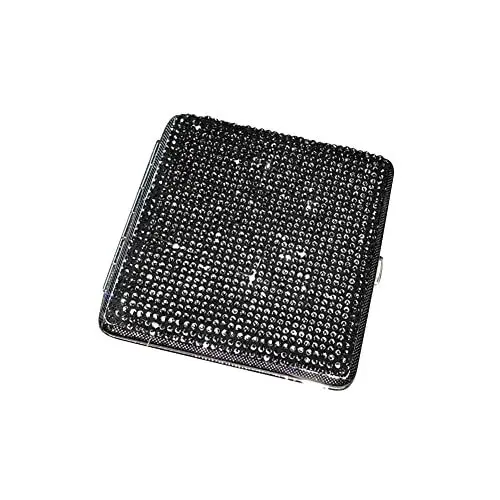 Produktbild: iSpchen Metall Zigarettenetui für 20 Zigaretten,Bling Strass glitzer Zigarettenschachtel Box Edelstahl Zigarettenbox Zigarettenhülle Tragbare Elegant Zigarettendose Zigaretten Kasten für Damen