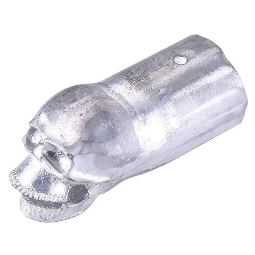 Produktbild: iSpchen Motorrad Auspuffblende Kreativ Schädel Auspuffrohr Auspuff Blende Auspuffspitze Aluminium Schalldämpfer Auspuff Rohr Endrohrblende Auspuffendrohr,Sliber